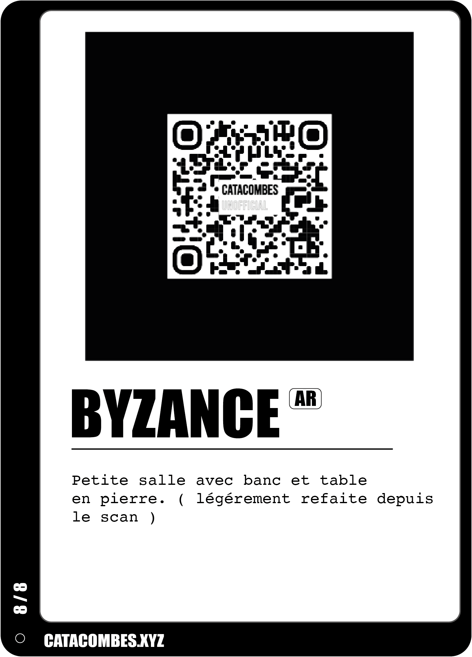QR code permettant de faire apparaitre la salle Byzance en AR ainsi que des informations