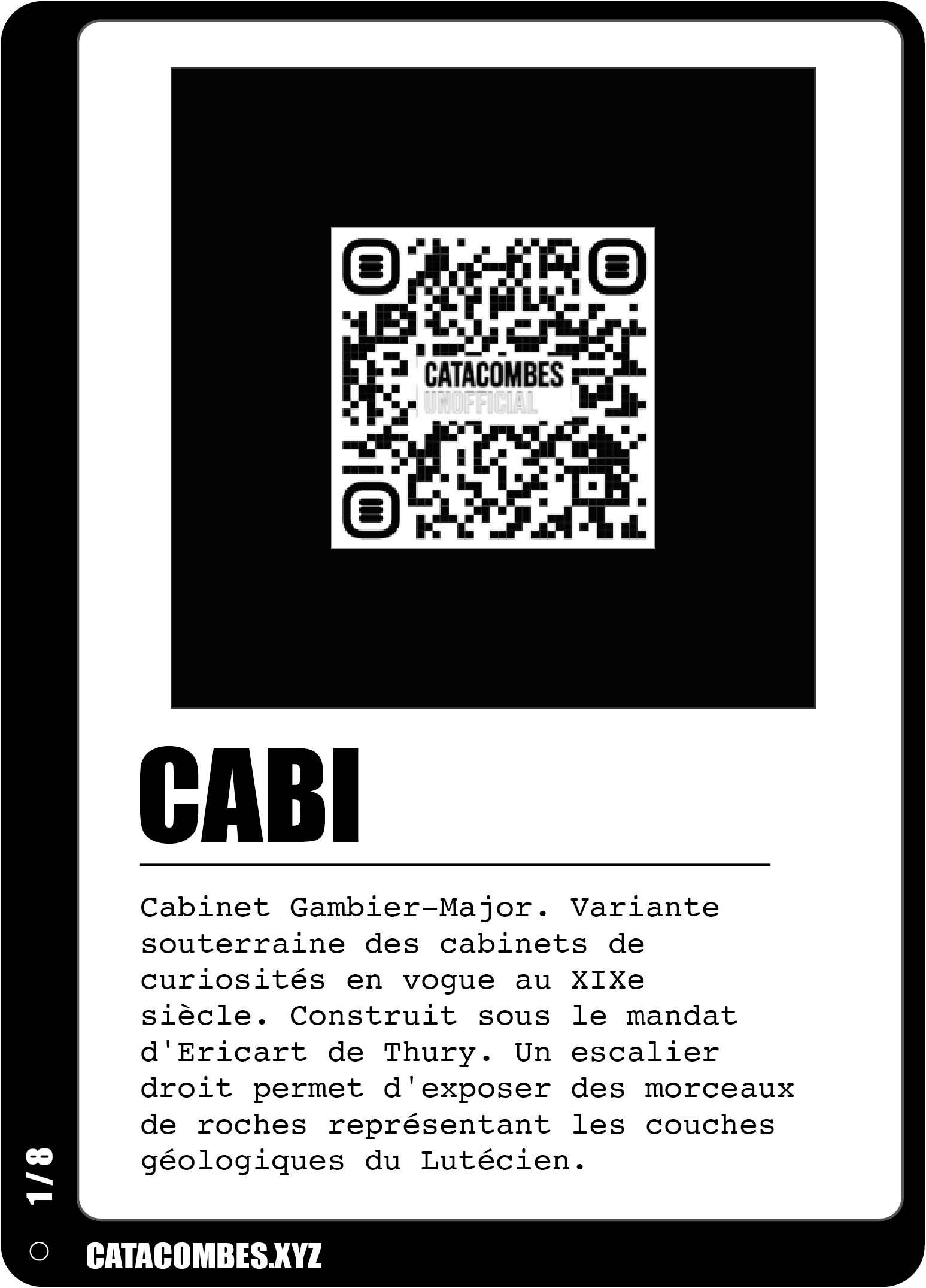 QR code permettant de faire apparaitre la salle Cabi en AR ainsi que des informations