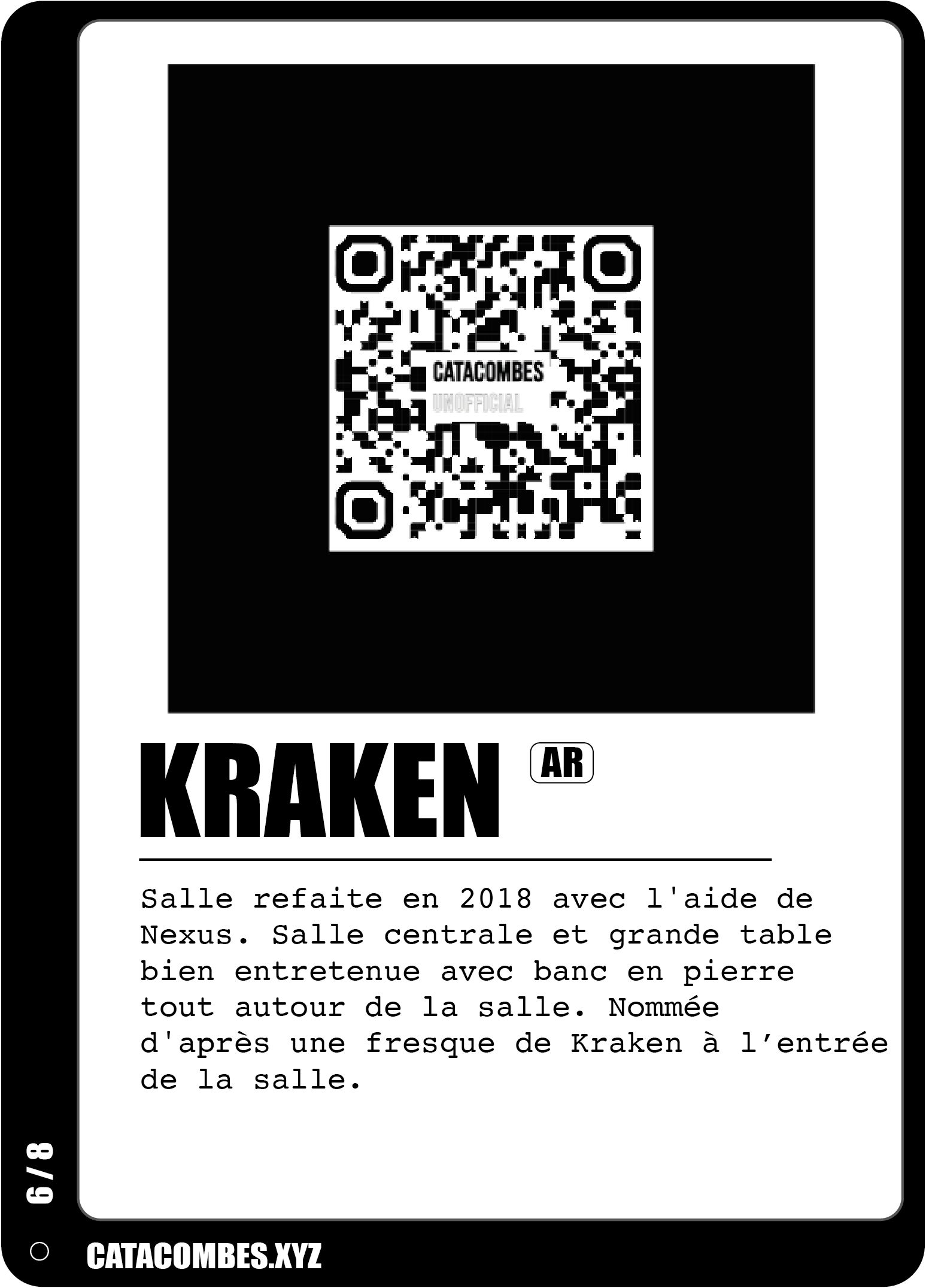 QR code permettant de faire apparaitre la salle Kraken en AR ainsi que des informations