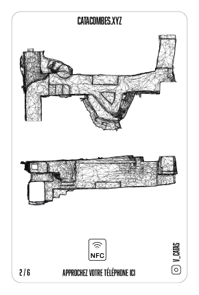 Affiche le verso de la carte AR des catacombes interdites qui permet de faire apparaitre une salle en AR