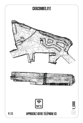Affiche le verso de la carte AR des catacombes interdites qui permet de faire apparaitre une salle en AR