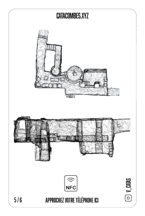 Affiche le verso de la carte AR des catacombes interdites qui permet de faire apparaitre une salle en AR