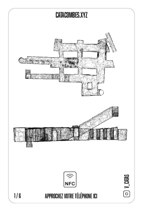 Affiche le verso de la carte AR des catacombes interdites qui permet de faire apparaitre une salle en AR