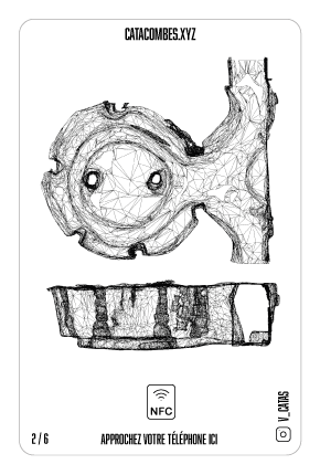 Affiche le verso de la carte AR des catacombes interdites qui permet de faire apparaitre une salle en AR