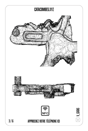 Affiche le verso de la carte AR des catacombes interdites qui permet de faire apparaitre une salle en AR