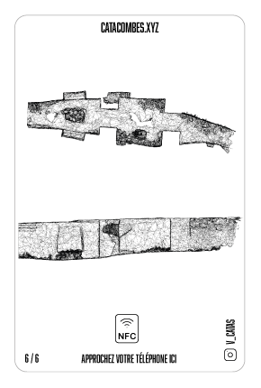 Affiche le verso de la carte AR des catacombes interdites qui permet de faire apparaitre une salle en AR